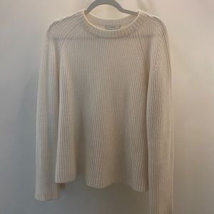 VINCE Off White Cashmere Shaker Sweater